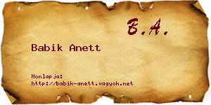 Babik Anett névjegykártya